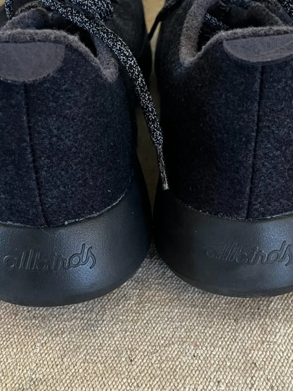 Allbirds Men's Black Wool Runner Shoes Sz 14